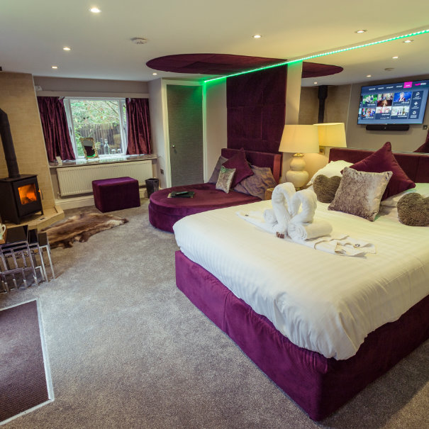 Love Shack Cabin and Hot Tub, Red Rose Suite & Hot Tub, Aphrodites Boutique Spa Suites and hot tub spa breaks in Bowness on Windermere within the Lake District.